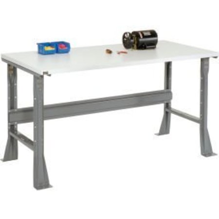 GLOBAL EQUIPMENT Flared Leg Workbench w/ ESD Square Edge Top, 60"W x 30"D, Gray 252384